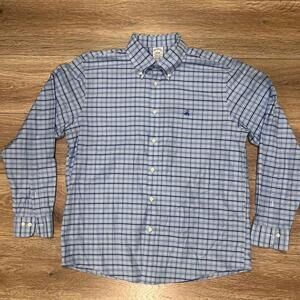 Brooks Brothers Men's Blue Button-Up Shirt, Size Large